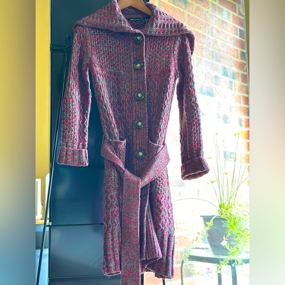 Moda International Burgundy and Olive Knit Sweater